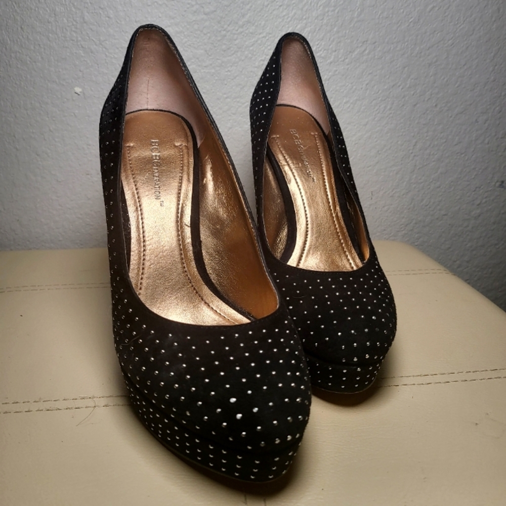 BCBG Black studded heels